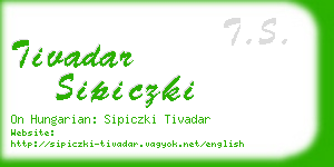 tivadar sipiczki business card